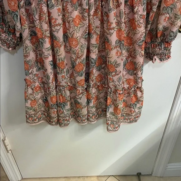NWT Max Studio Floral Long Sleeve Dress - Pink and Orange in Sz XL - Picture 2 of 14